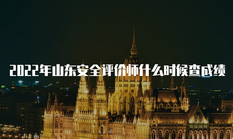 2022年山东安全评价师什么时候查成绩