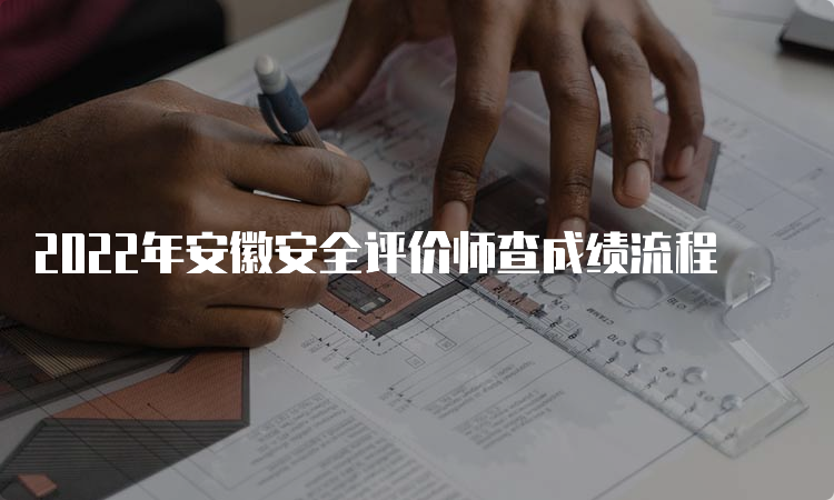 2022年安徽安全评价师查成绩流程