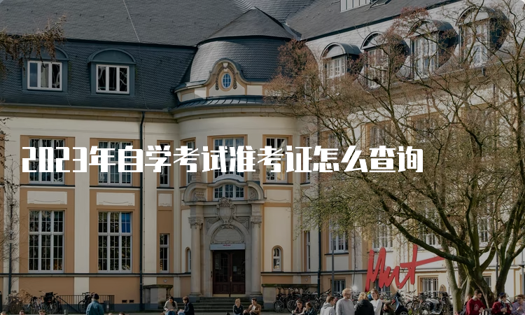 2023年自学考试准考证怎么查询