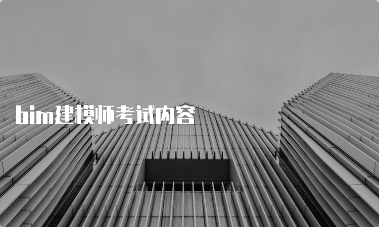 bim建模师考试内容