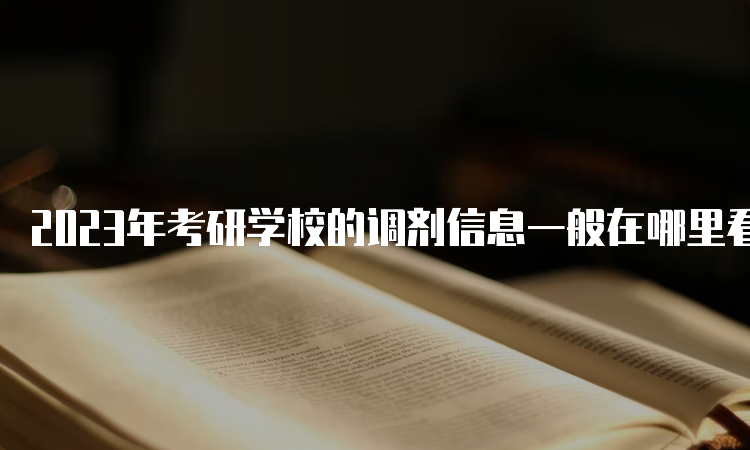 2023年考研学校的调剂信息一般在哪里看呢？网上渠道