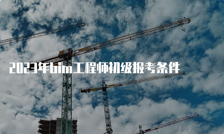 2023年bim工程师初级报考条件