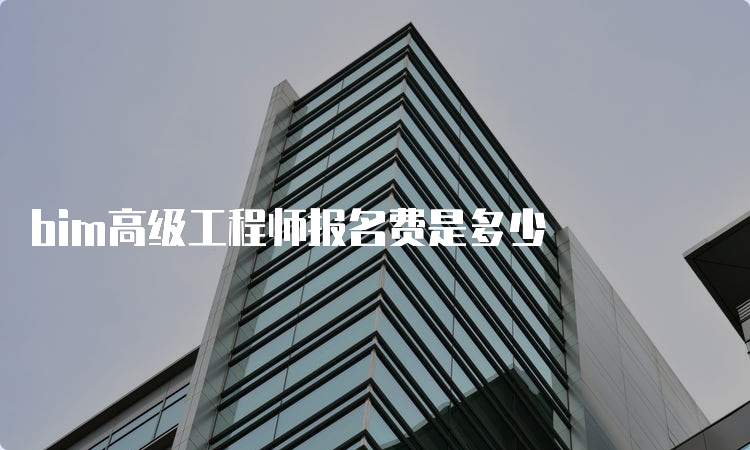 bim高级工程师报名费是多少