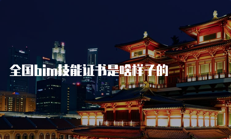 全国bim技能证书是啥样子的