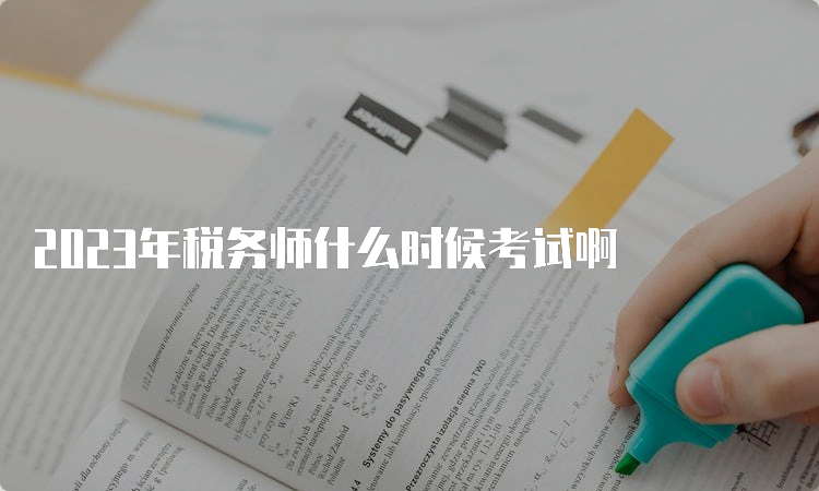 2023年税务师什么时候考试啊