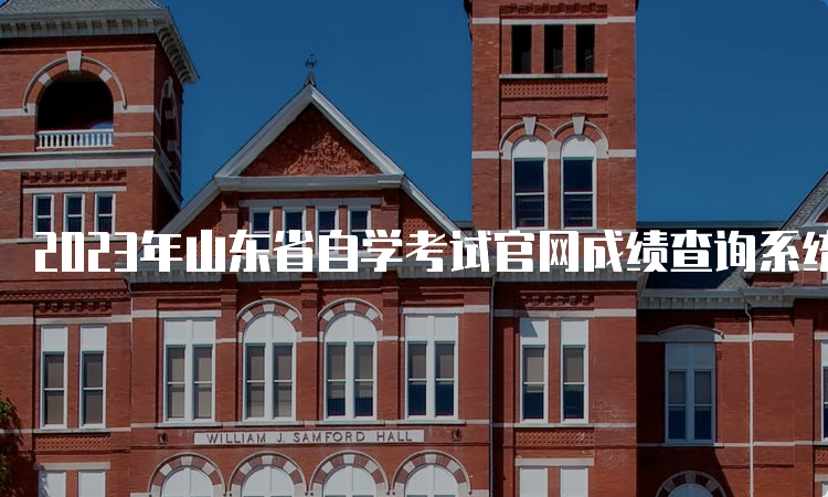 2023年山东省自学考试官网成绩查询系统