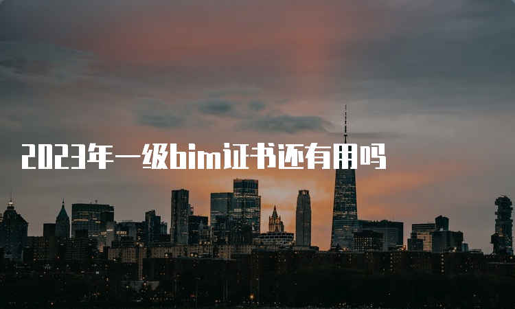 2023年一级bim证书还有用吗