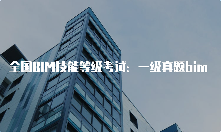 全国BIM技能等级考试：一级真题bim