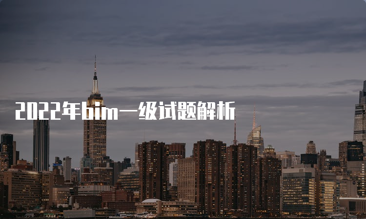 2022年bim一级试题解析