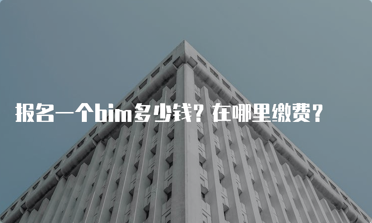 报名一个bim多少钱？在哪里缴费？