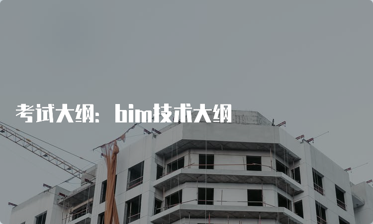 考试大纲：bim技术大纲