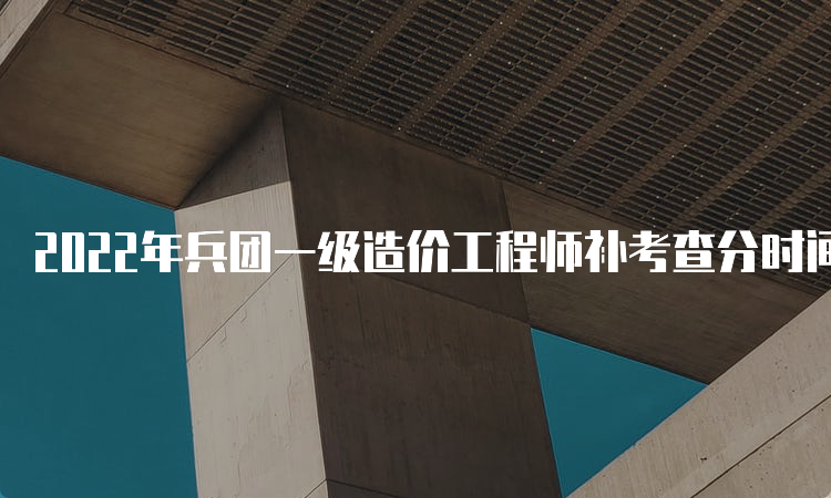 2022年兵团一级造价工程师补考查分时间