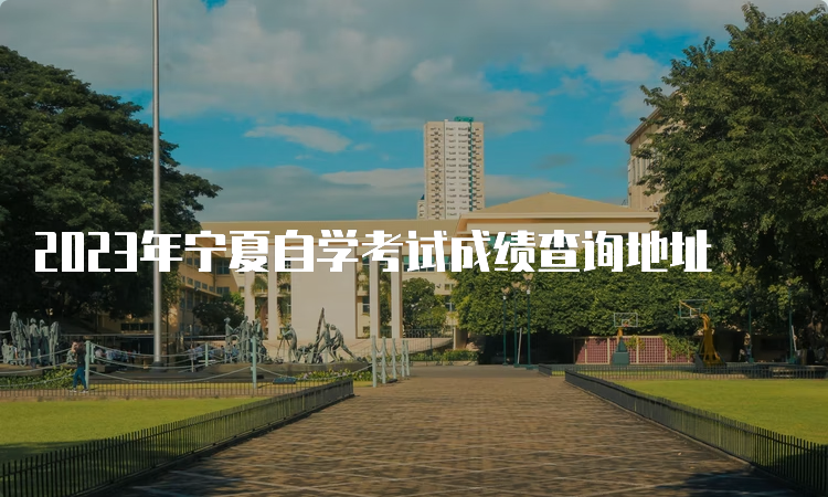 2023年宁夏自学考试成绩查询地址