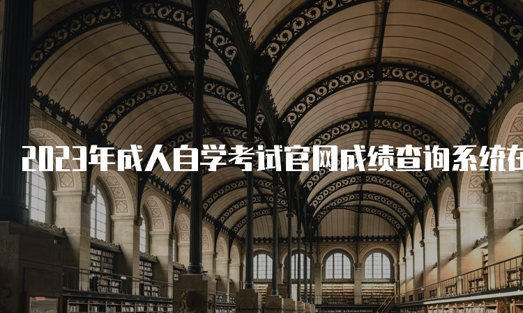 2023年成人自学考试官网成绩查询系统在何处