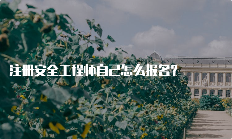 注册安全工程师自己怎么报名？