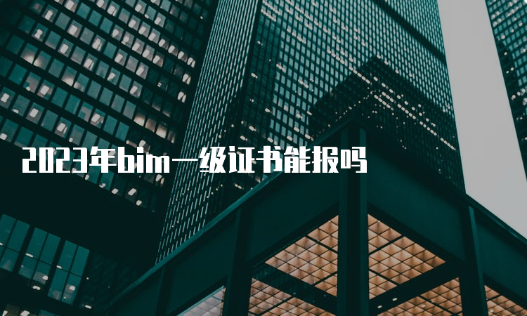 2023年bim一级证书能报吗