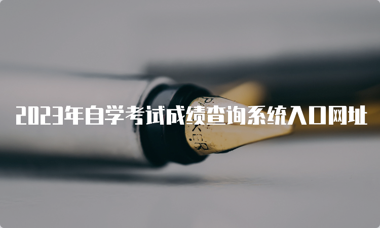 2023年自学考试成绩查询系统入口网址