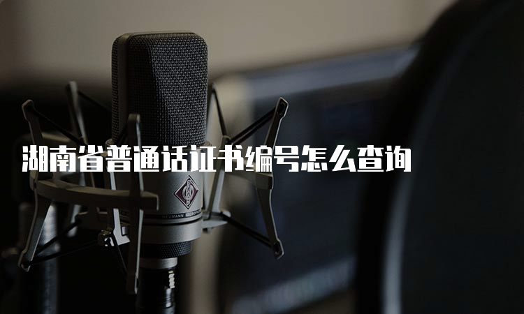 湖南省普通话证书编号怎么查询