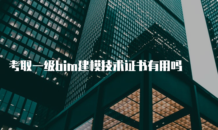 考取一级bim建模技术证书有用吗