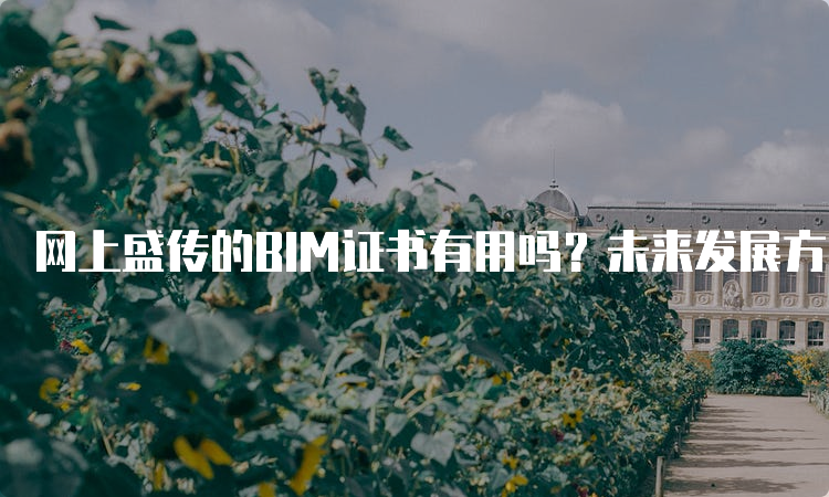 网上盛传的BIM证书有用吗？未来发展方向是什么？