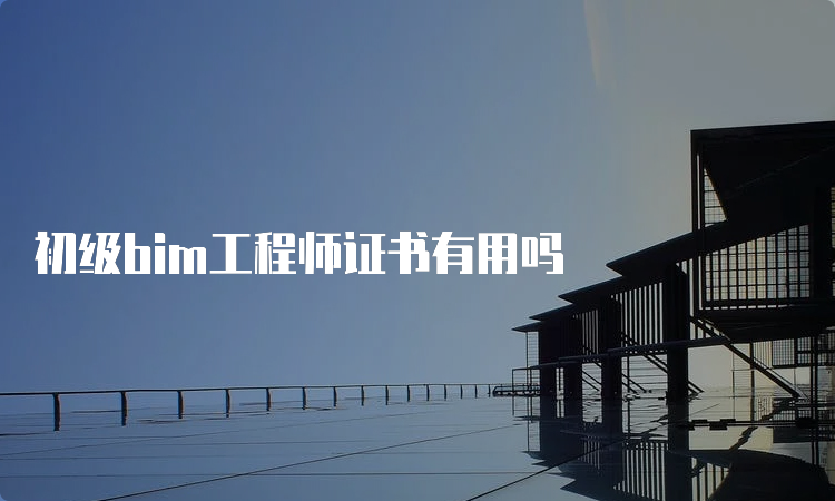 初级bim工程师证书有用吗