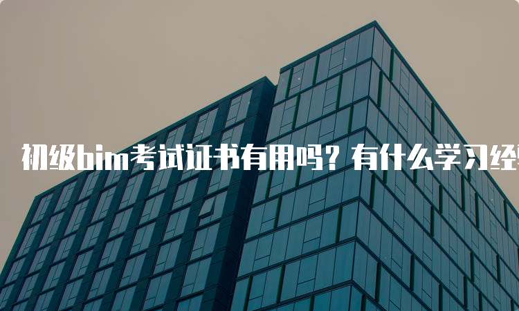 初级bim考试证书有用吗？有什么学习经验技巧推荐？