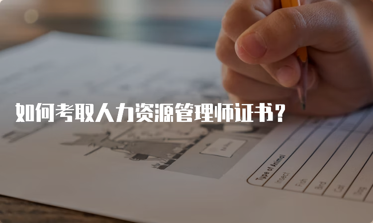 如何考取人力资源管理师证书？