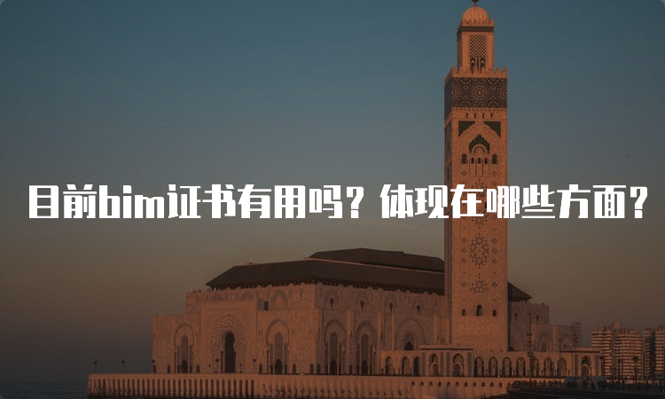 目前bim证书有用吗？体现在哪些方面？