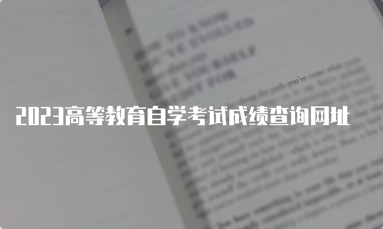 2023高等教育自学考试成绩查询网址