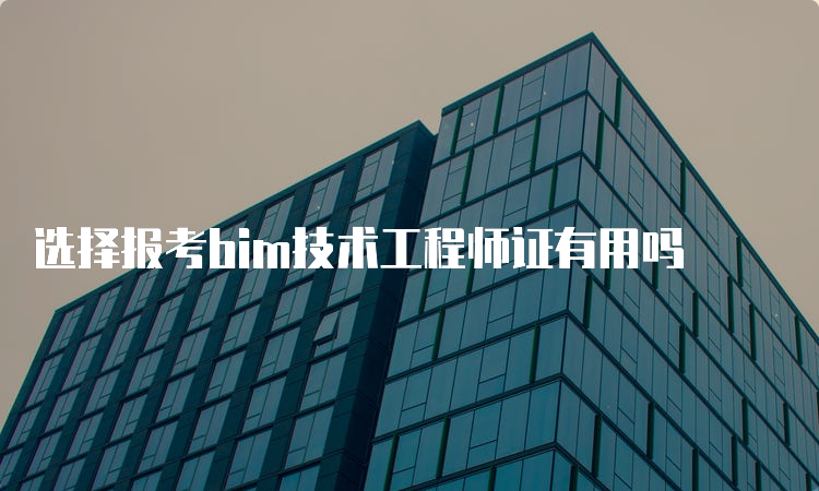 选择报考bim技术工程师证有用吗