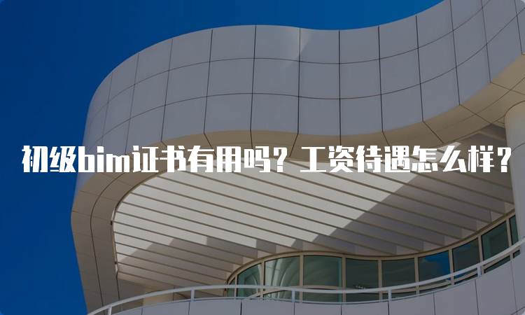 初级bim证书有用吗？工资待遇怎么样？