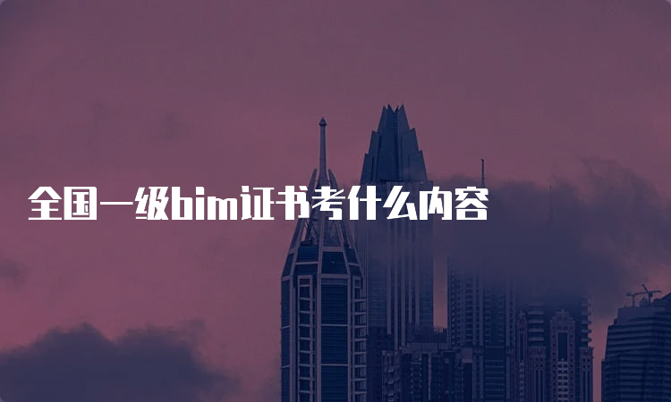 全国一级bim证书考什么内容