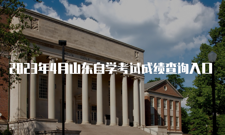 2023年4月山东自学考试成绩查询入口