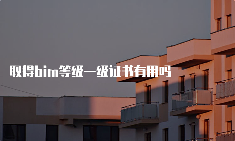 取得bim等级一级证书有用吗