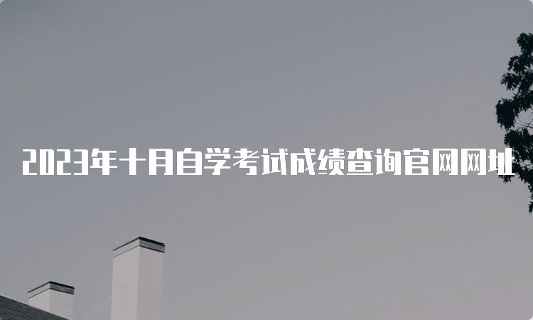 2023年十月自学考试成绩查询官网网址