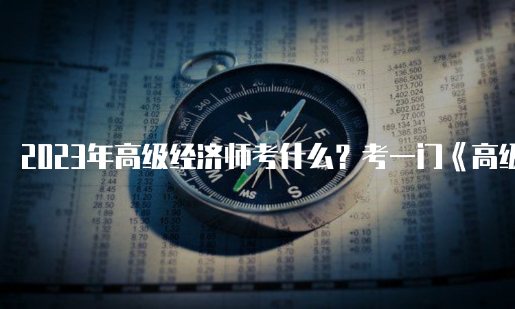 2023年高级经济师考什么？考一门《高级经济实务》