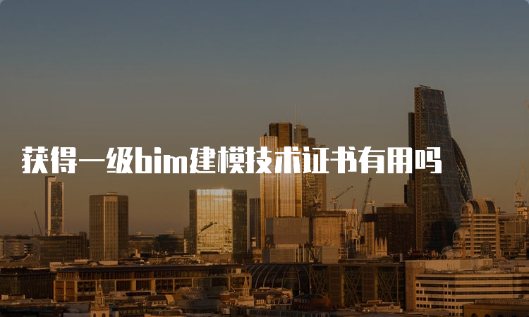 获得一级bim建模技术证书有用吗