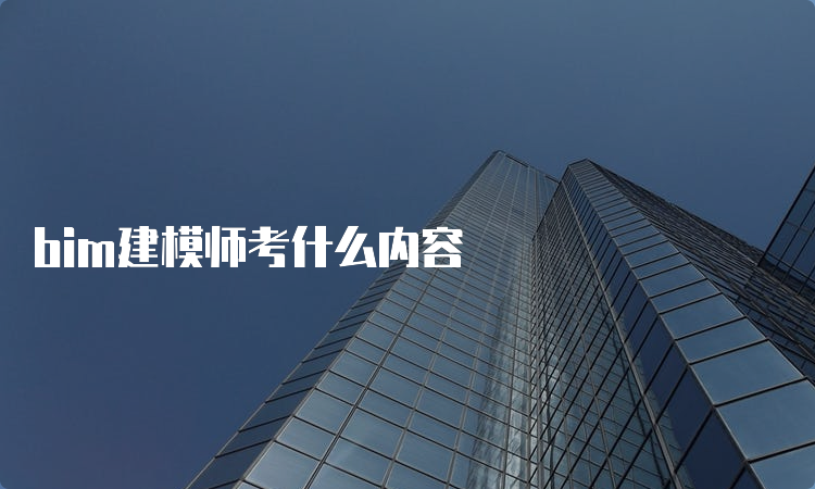 bim建模师考什么内容