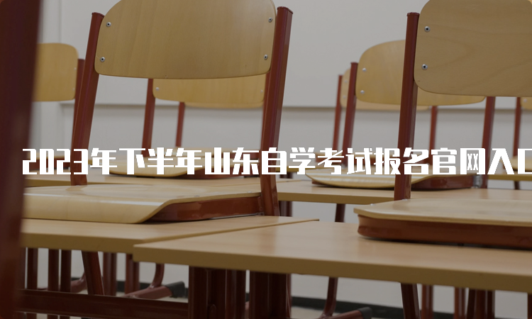 2023年下半年山东自学考试报名官网入口