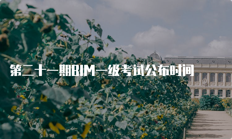 第二十一期BIM一级考试公布时间