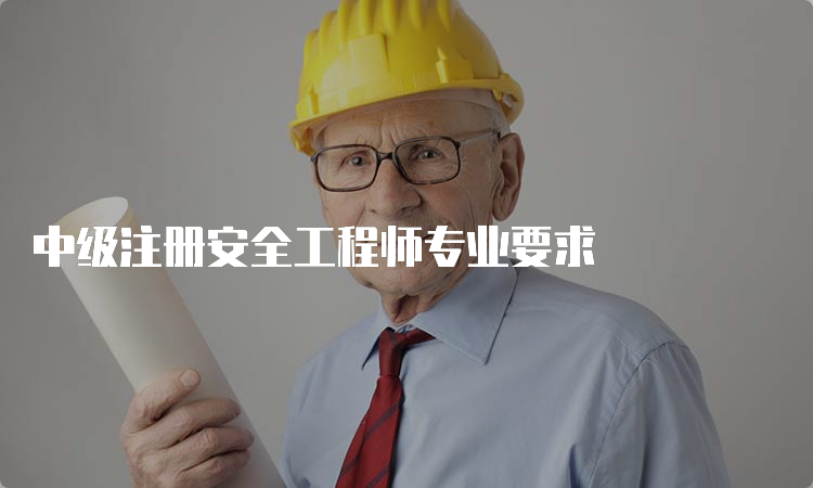 中级注册安全工程师专业要求