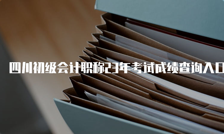 四川初级会计职称23年考试成绩查询入口