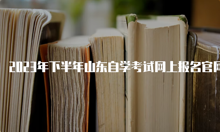 2023年下半年山东自学考试网上报名官网入口网址