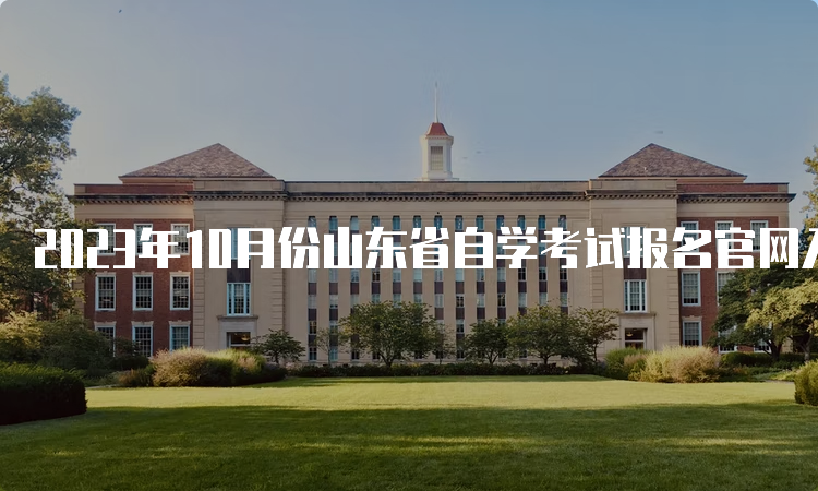 2023年10月份山东省自学考试报名官网入口