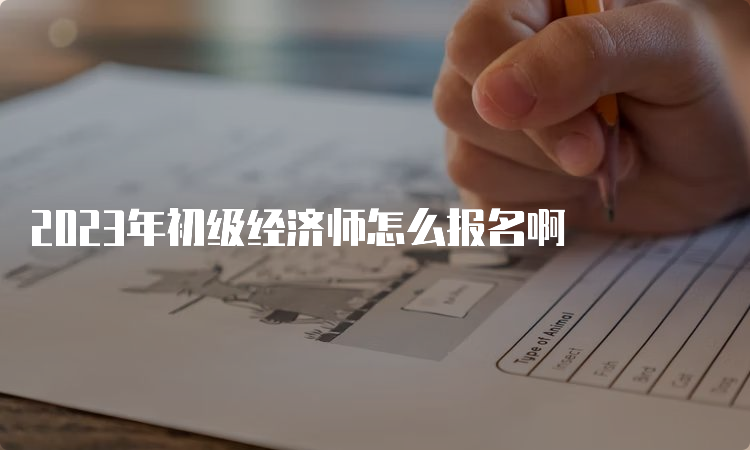 2023年初级经济师怎么报名啊