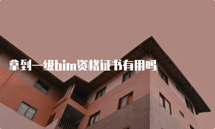 拿到一级bim资格证书有用吗