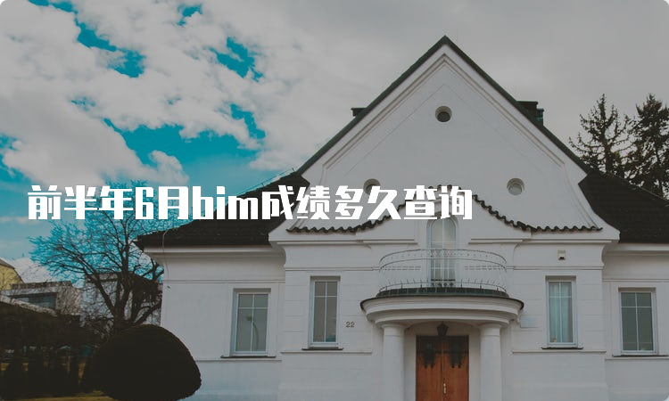 前半年6月bim成绩多久查询