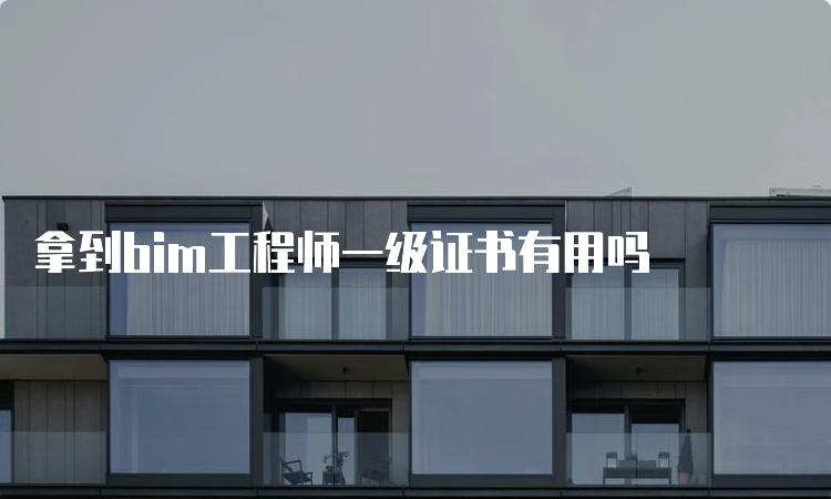 拿到bim工程师一级证书有用吗