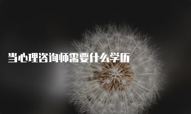 当心理咨询师需要什么学历