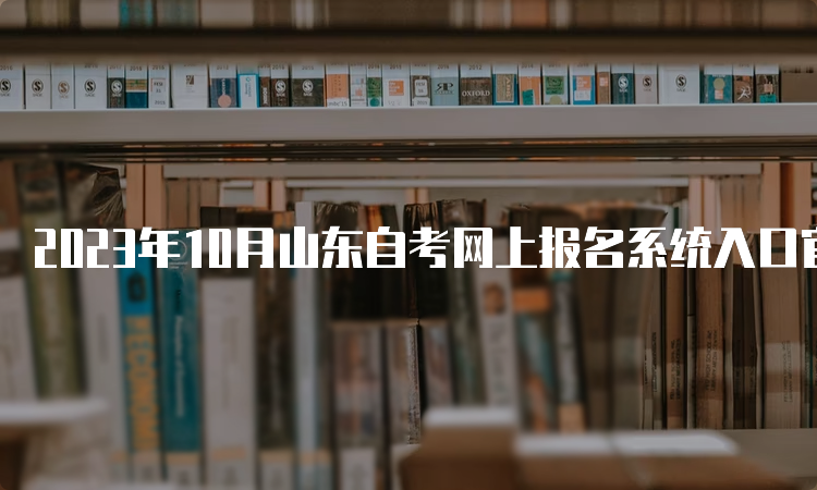 2023年10月山东自考网上报名系统入口官网网址